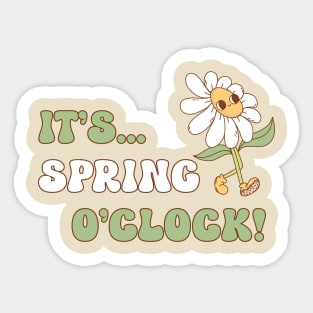 It's Spring o' clock! Floral Design Sticker